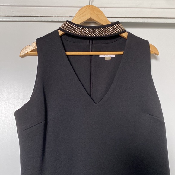 Calvin Klein black sheath dress with gold neck accent - Picture 2 of 4